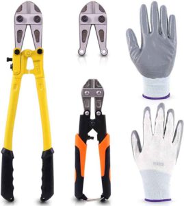 Hilitchi 2Pcs Heavy Duty Bolt Cutters - Best Portable Mini Bolt Cutters