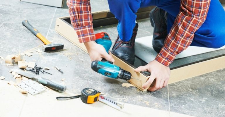 Installing The Tile Around The Door Frame